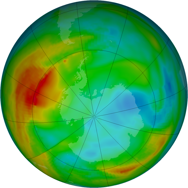 Antarctic ozone map for 11 July 1979